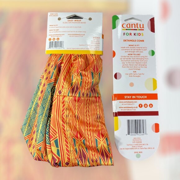 2pc CANTU Extra Wide Easy Wrap Hair Band + Detangle Ultra Glide Comb 7 in - Picture 2 of 2